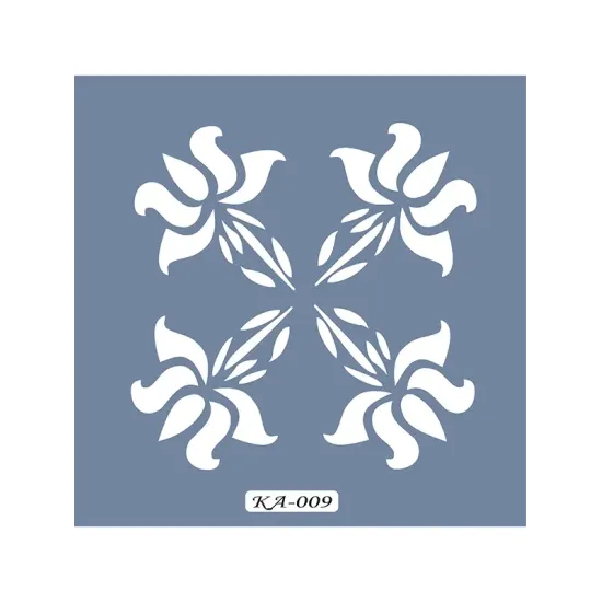 KA09 Floral Fayans Desen Stencil 22x22cm