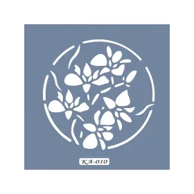 KA10 Floral Fayans Desen Stencil 22x22cm