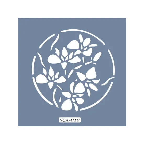 KA10 Floral Fayans Desen Stencil 22x22cm