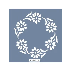 KA12 Floral Fayans Desen Stencil 22x22cm