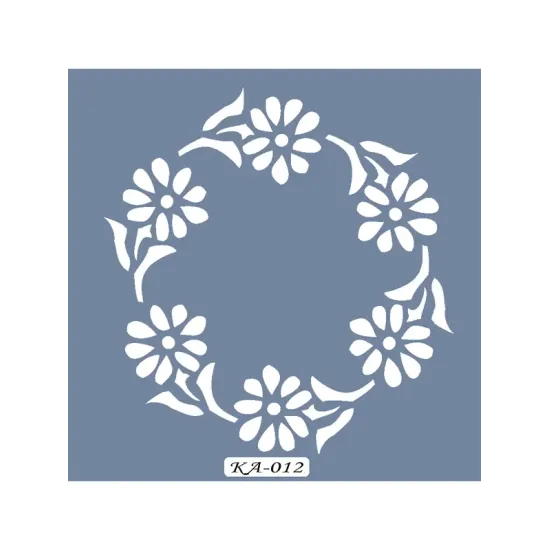 KA12 Floral Fayans Desen Stencil 22x22cm
