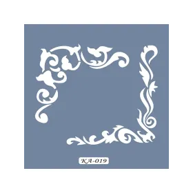 KA19 Barok Köşe Fayans Desen Stencil 22x22cm