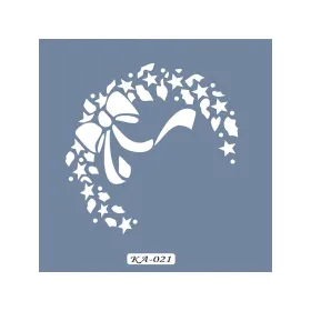 KA21 Yılbaşı Çelengi Fayans Desen Stencil 22x22cm
