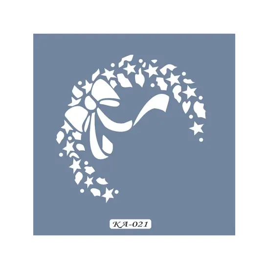 KA21 Yılbaşı Çelengi Fayans Desen Stencil 22x22cm