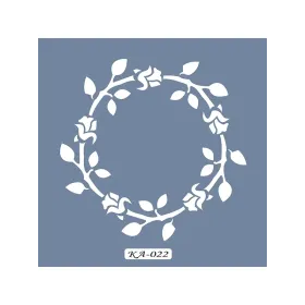 KA22 Floral Gül Fayans Desen Stencil 22x22cm