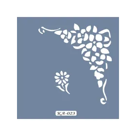 KA23 Floral Fayans Köşe Stencil 22x22cm