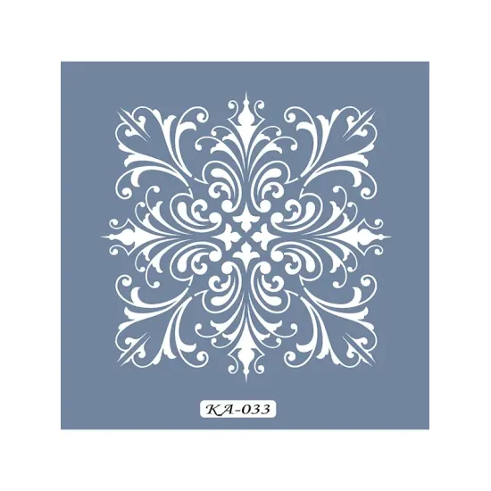 KA33 Damask Fayans Desen Stencil 22x22cm
