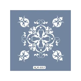 KA35 Geometrik Çiçek Fayans Desen Stencil 22x22cm