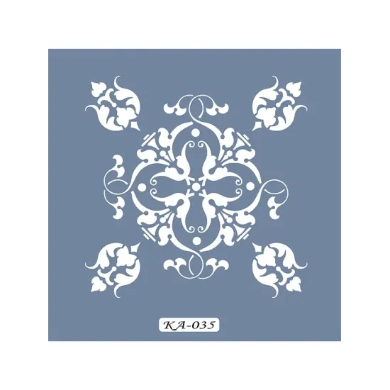 KA35 Geometrik Çiçek Fayans Desen Stencil 22x22cm