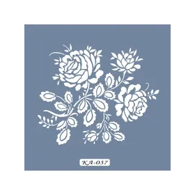 KA37 Gül Desen Fayans Desen Stencil 22x22cm