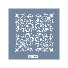 KA46 Floral Fayans Desen Stencil 22x22cm