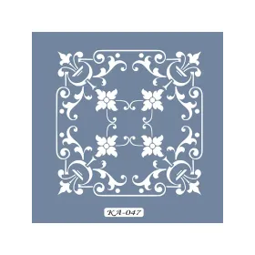 KA47 Floral Fayans Desen Stencil 22x22cm