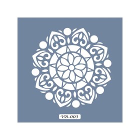 YB03 Mandala Model Yuvarlak Seri Stencil 22x22cm