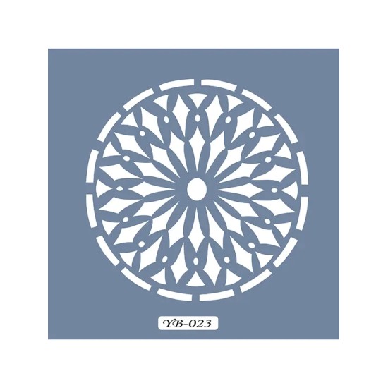 YB23 Mandala Model Yuvarlak Seri Stencil 22x22cm