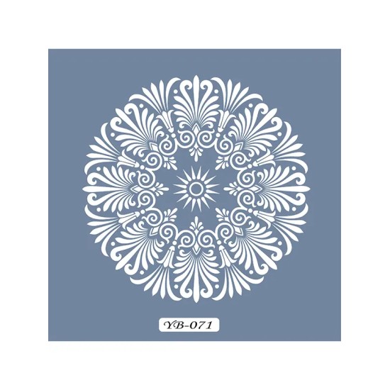 YB71 Mandala Model Yuvarlak Seri Stencil 22x22cm