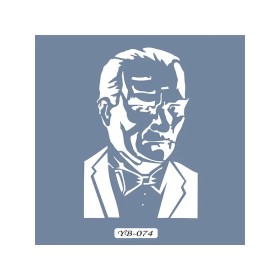YB74 Atatürk Silüeti Yuvarlak Seri Stencil 22x22cm
