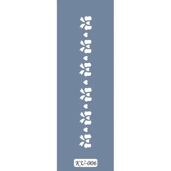 KU06 Floral KU Serisi Stencil 7x36cm