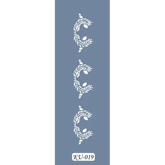 KU19 Yaprak KU Serisi Stencil 7x36cm