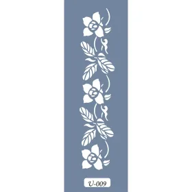 U09 Floral Bordür Stencil 13x57cm