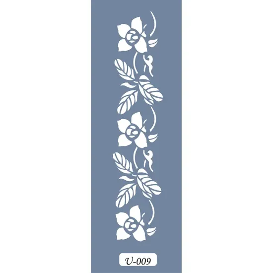 U09 Floral Bordür Stencil 13x57cm