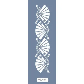 U13 Yelpaze Bordür Stencil 13x57cm