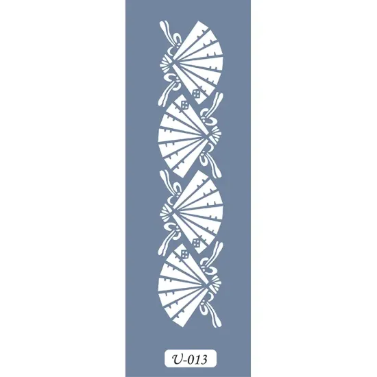 U13 Yelpaze Bordür Stencil 13x57cm