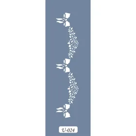 U24 Floral Bordür Stencil 13x57cm