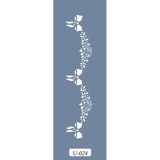 U24 Floral Bordür Stencil 13x57cm