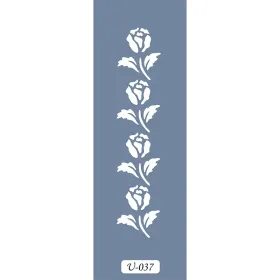 U37 Floral Bordür Stencil 13x57cm