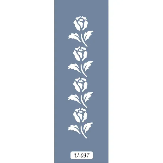 U37 Floral Bordür Stencil 13x57cm