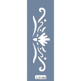 UA02 Floral UA Seri Stencil 10x25cm