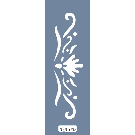 UA02 Floral UA Seri Stencil 10x25cm