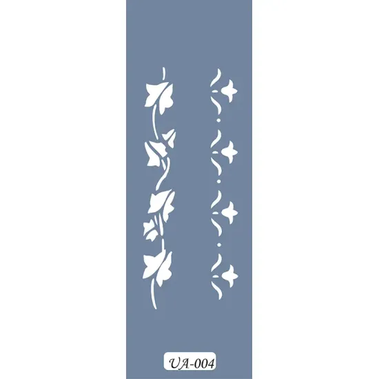 UA04 Floral UA Seri Stencil 10x25cm