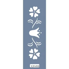 UA10 Floral UA Seri Stencil 10x25cm