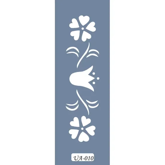 UA10 Floral UA Seri Stencil 10x25cm
