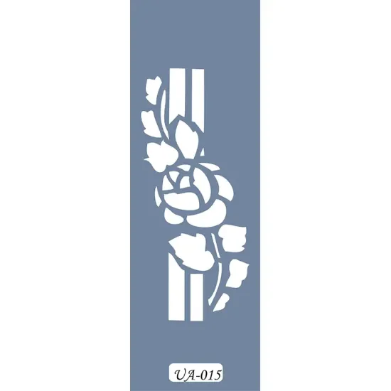 UA15 Floral UA Seri Stencil 10x25cm