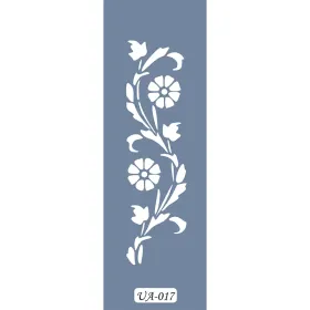 UA17 Floral UA Seri Stencil 10x25cm