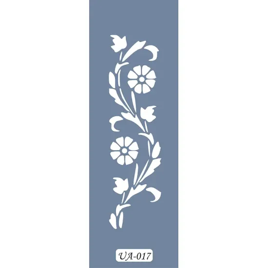 UA17 Floral UA Seri Stencil 10x25cm