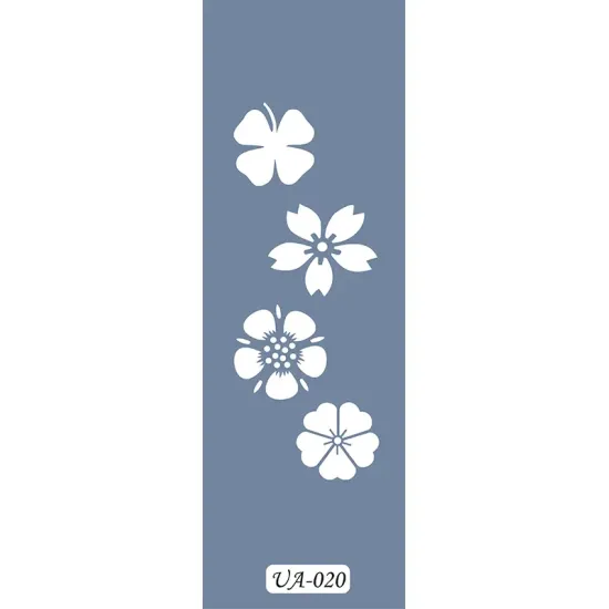 UA20 Floral UA Seri Stencil 10x25cm