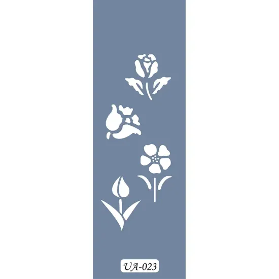 UA23 Floral UA Seri Stencil 10x25cm
