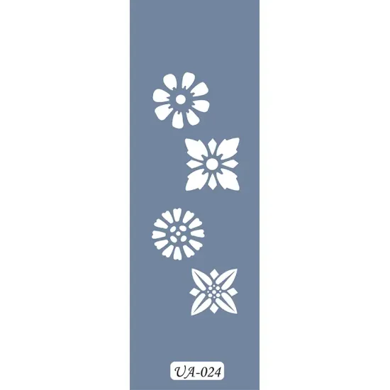 UA24 Çiçek UA Seri Stencil 10x25cm