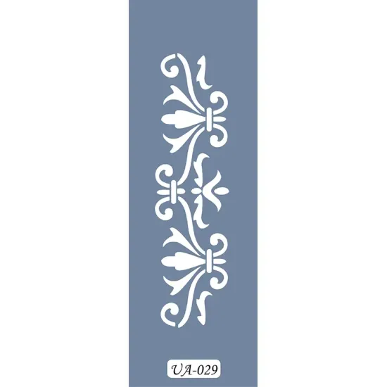 UA29 Floral UA Seri Stencil 10x25cm