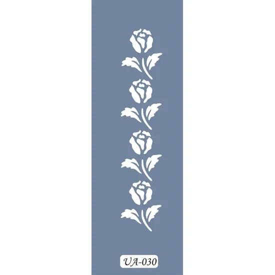 UA30 Floral UA Seri Stencil 10x25cm