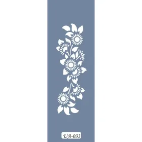 UA33 Floral UA Seri Stencil 10x25cm