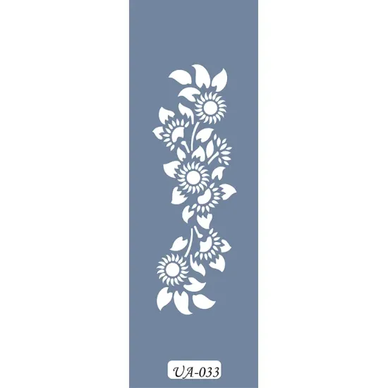 UA33 Floral UA Seri Stencil 10x25cm