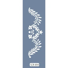 UA34 Floral UA Seri Stencil 10x25cm