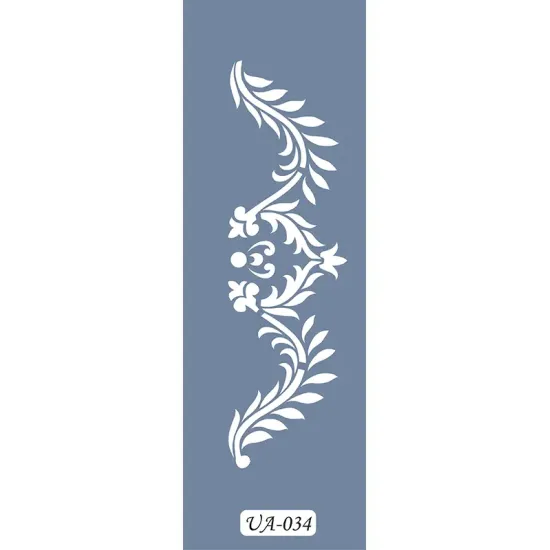 UA34 Floral UA Seri Stencil 10x25cm