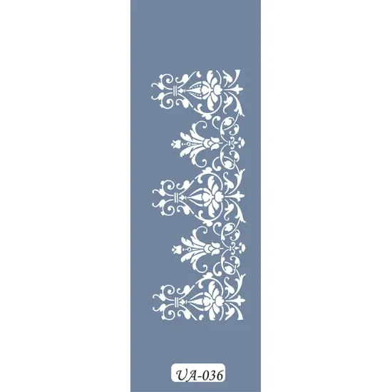 UA36 Floral UA Seri Stencil 10x25cm