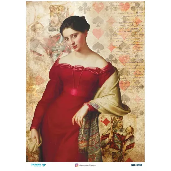 3839 Diamond Pirinç Dekopaj Kağıdı 30x42cm