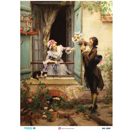 3859 Diamond Pirinç Dekopaj Kağıdı 30x42cm